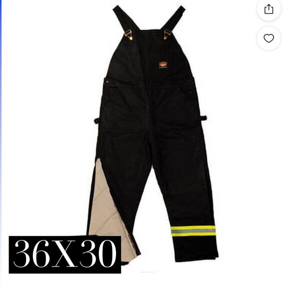 Rasco Other - BLHB2427 RASCO Flame Resistant Insulated Black Duck Bib Overalls 36x30